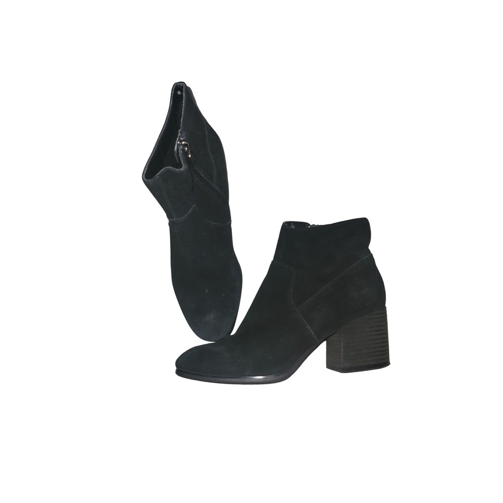 Blondo ALIDA Waterproof Black Suede Ankle Boots Block Heel B6913 7.5M